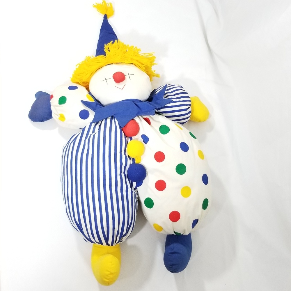 Pier 1 Import 32"x21" Plush Stuffed Circus Clown - Picture 4 of 7